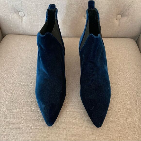 J. Crew Velvet Chelsea Ankle Booties Size 7.5 - Picture 2 of 8